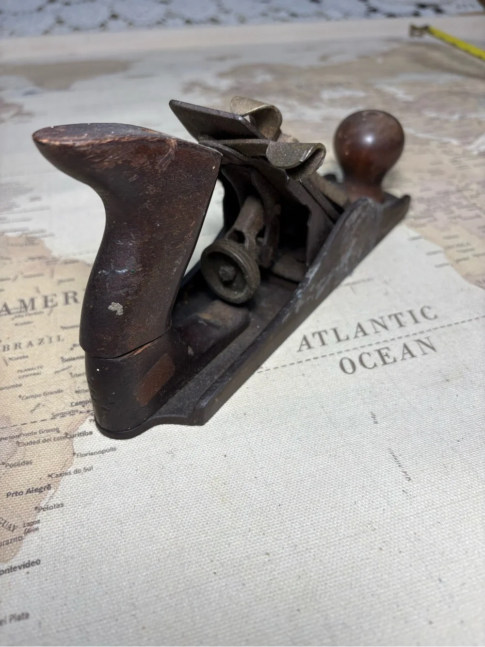 Vintage•Cast Iron Hand Plane With Wooden Handle•Barn Find•Original Patina•As Is